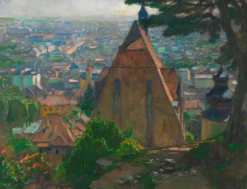 Pohled na Mödling, Carl Moll