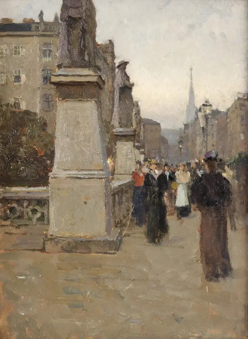 Utsikt från Elisabethbrückes högra brofäste mot Kärntnerstrasse av Carl Moll