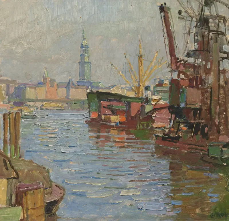 Hamburgs hamn av Carl Moll