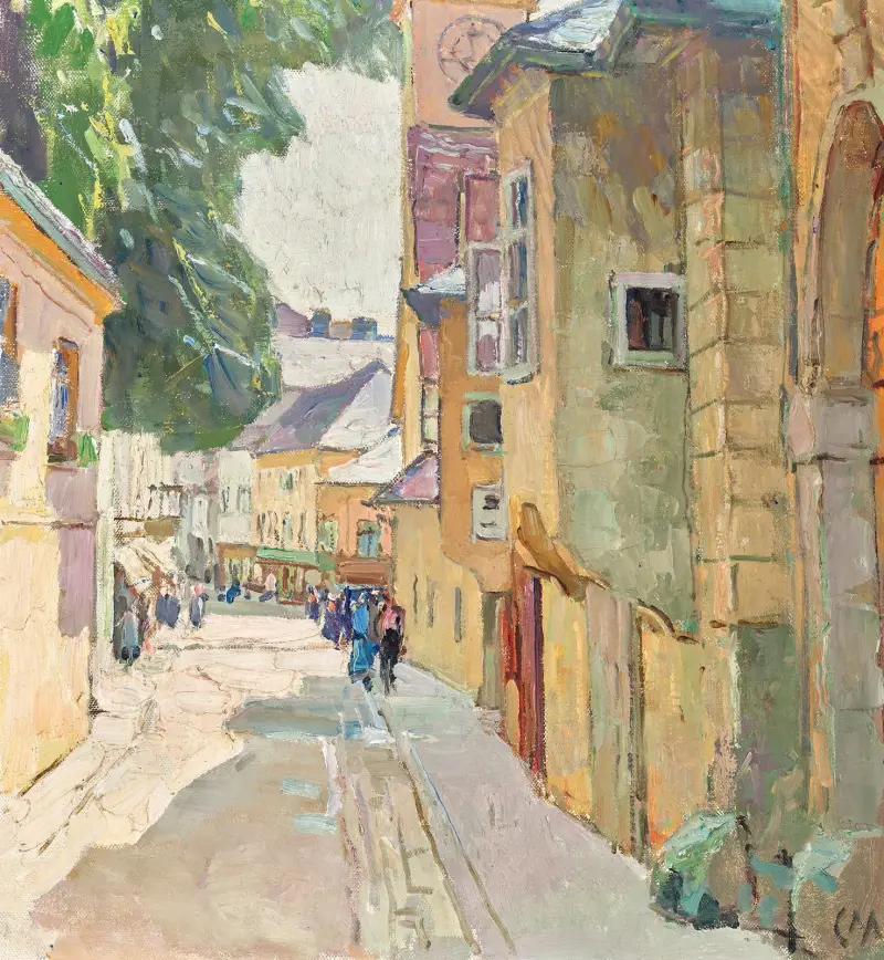 Dr Seipel-gatan i Mödling av Carl Moll