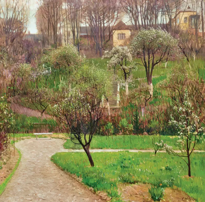 Garten in Döbling von Carl Moll