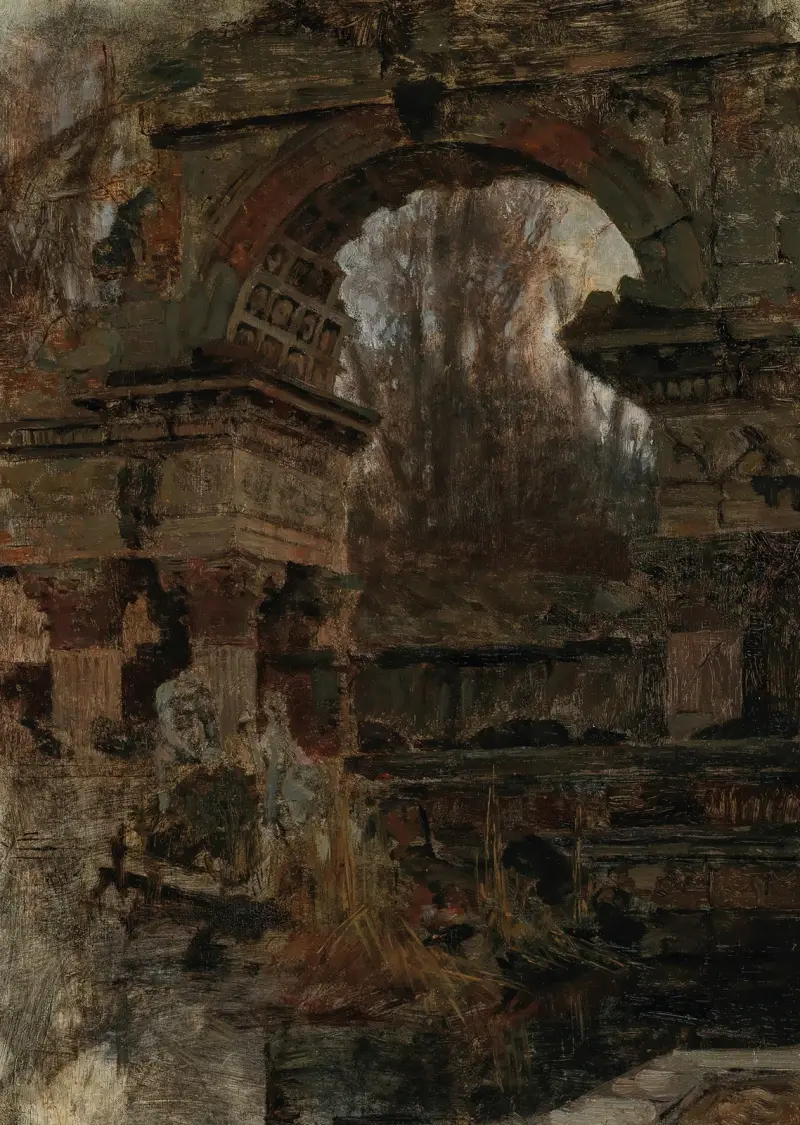 Römische Ruine in Schönbrunn av Carl Moll