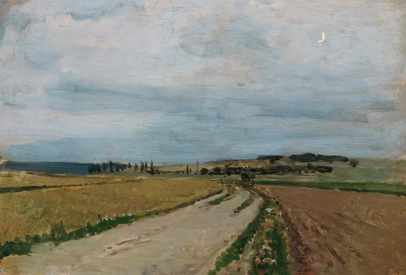 Stämningsstudie kväll, Michelhausen (Plankenberg) av Carl Moll