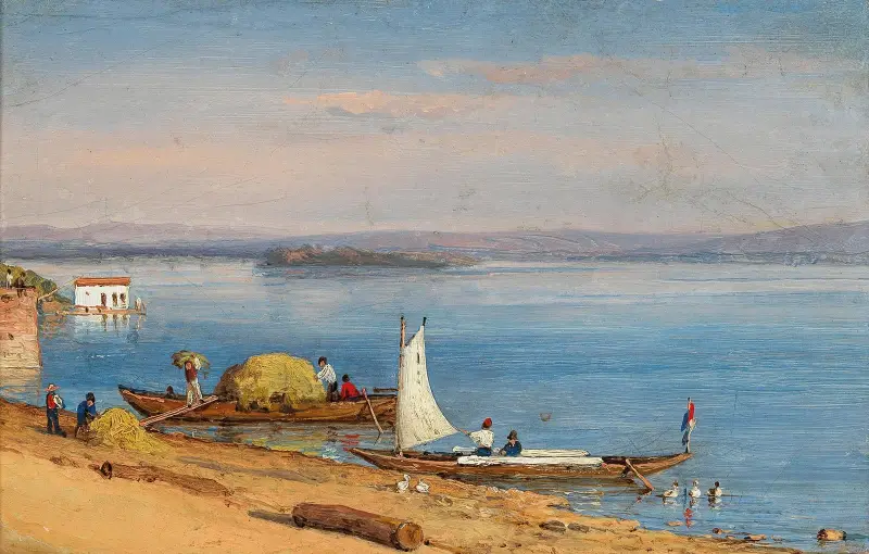 Utsikt över Rüdesheim am Rhein av Carl Morgenstern