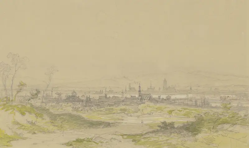Frankfurt am Main vom vom Wendelsweg in Sachsenhausen aus gesehen av Carl Morgenstern