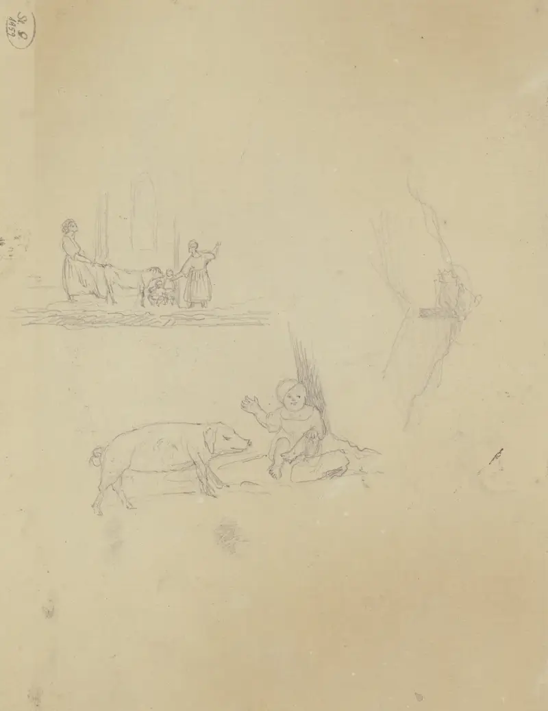 Studieblad; Familjescen av Carl Morgenstern