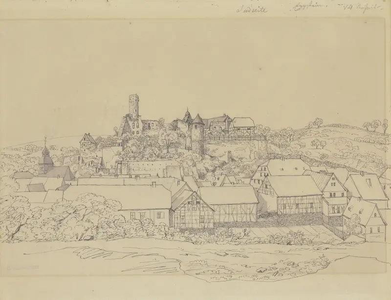 Utsikt över Eppstein med slott av Carl Morgenstern