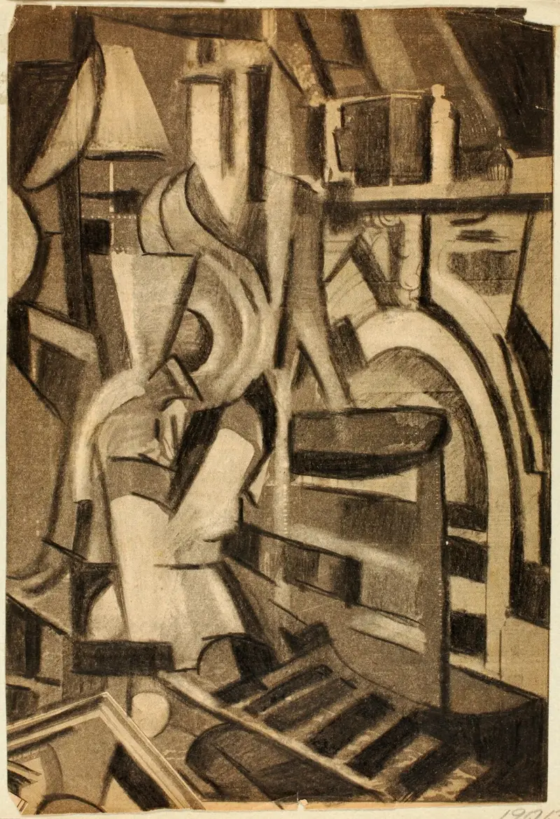Abstrakt – Sitzende Figur von Carl Newman