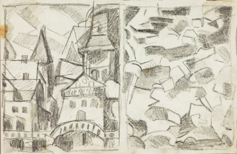 Městská scéna – abstrakce, Carl Newman