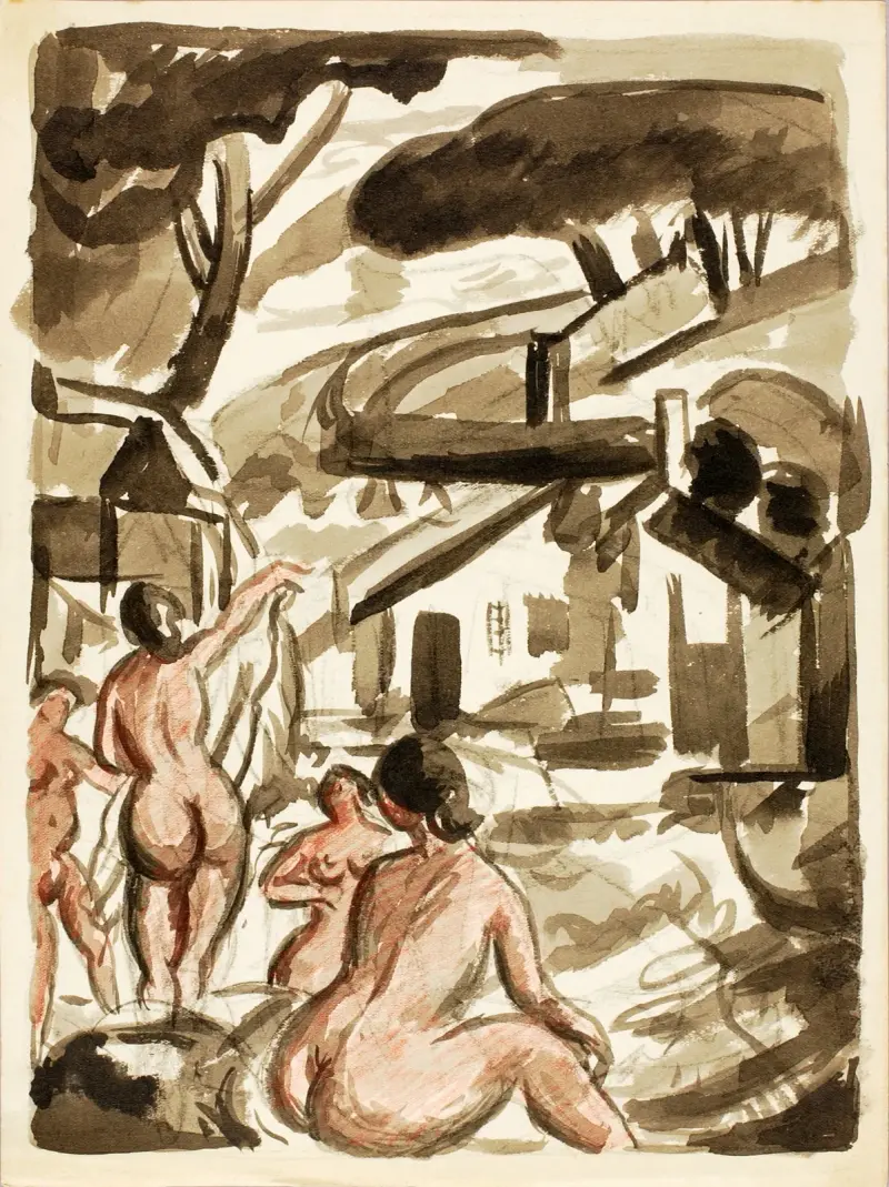 Gruppe von vier weiblichen Akten von Carl Newman