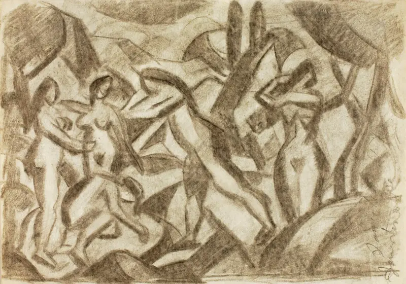 Grupp av nakna figurer av Carl Newman