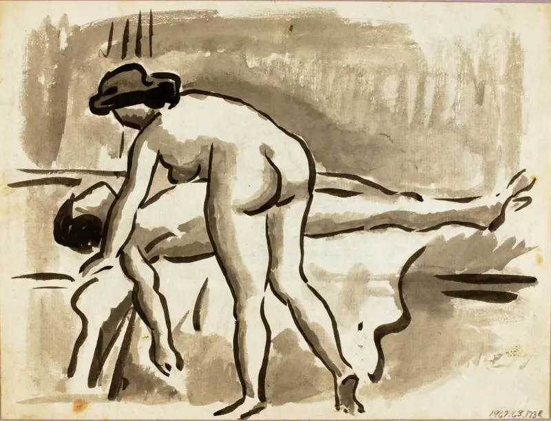 Male and Female Nude av Carl Newman
