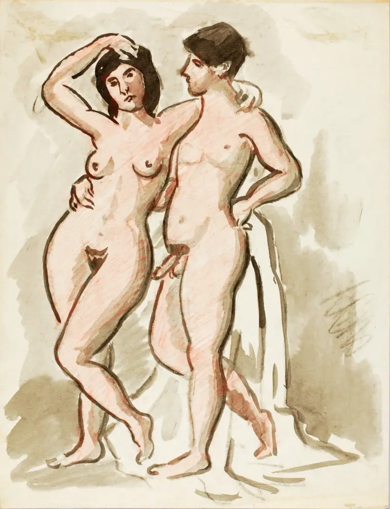 Male and Female Nude av Carl Newman