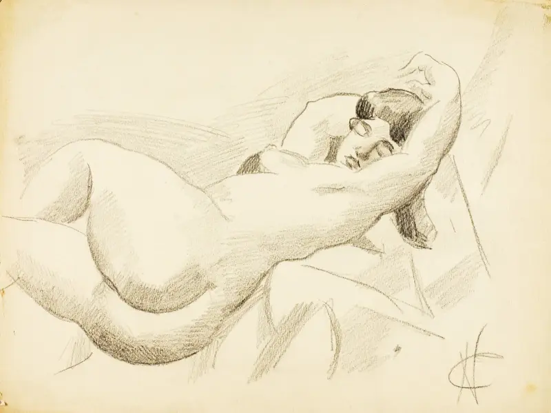Reclining Female Nude VII av Carl Newman