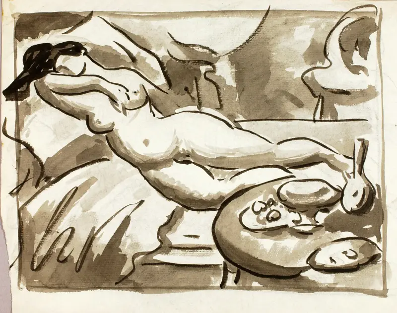 Reclining Female Nude VIII av Carl Newman