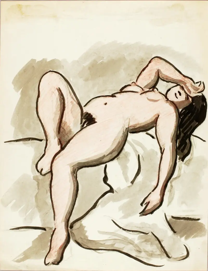 Liggande nakenstudie av Carl Newman