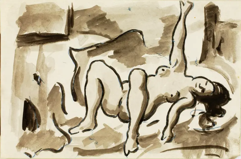 Liggande nakenstudie av Carl Newman