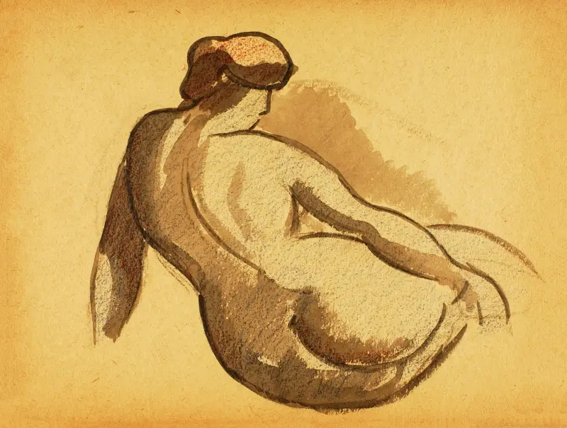 Liggande nakenstudie av Carl Newman