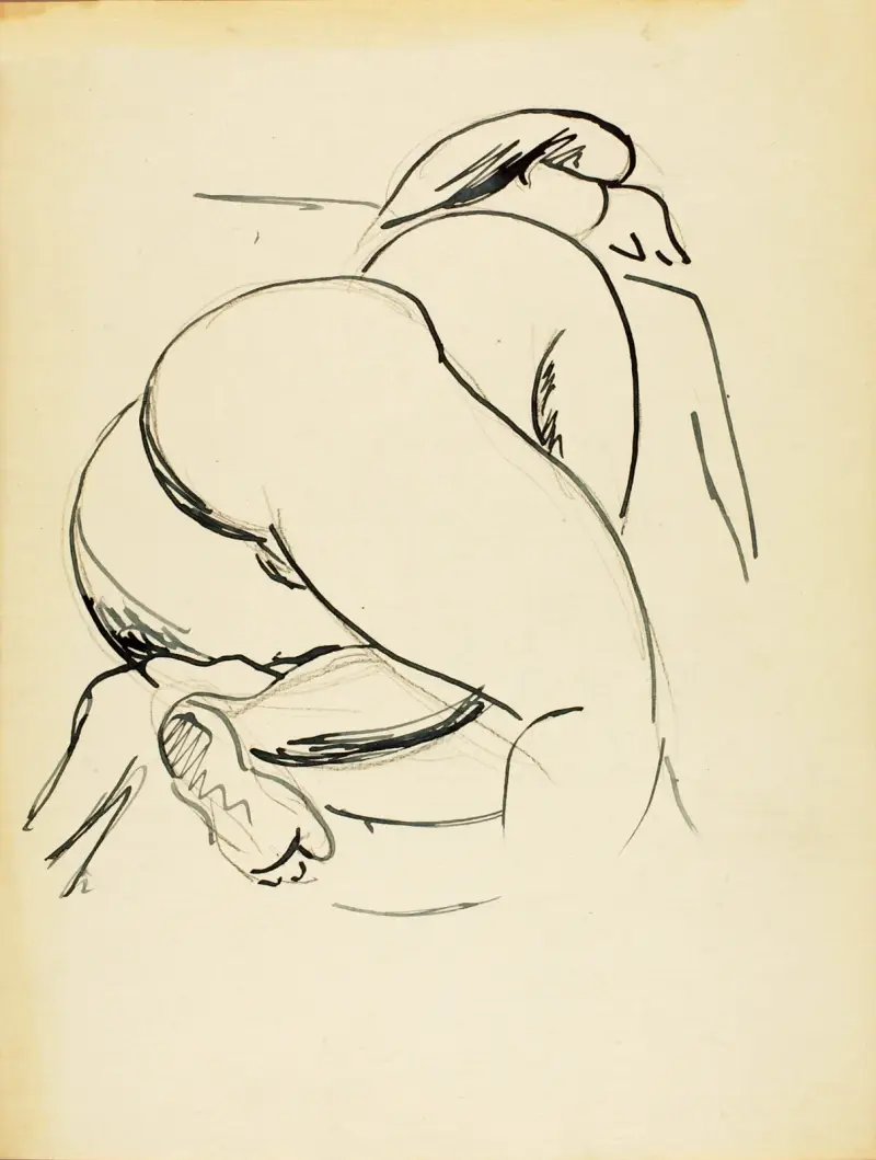 Liggande nakenstudie av Carl Newman