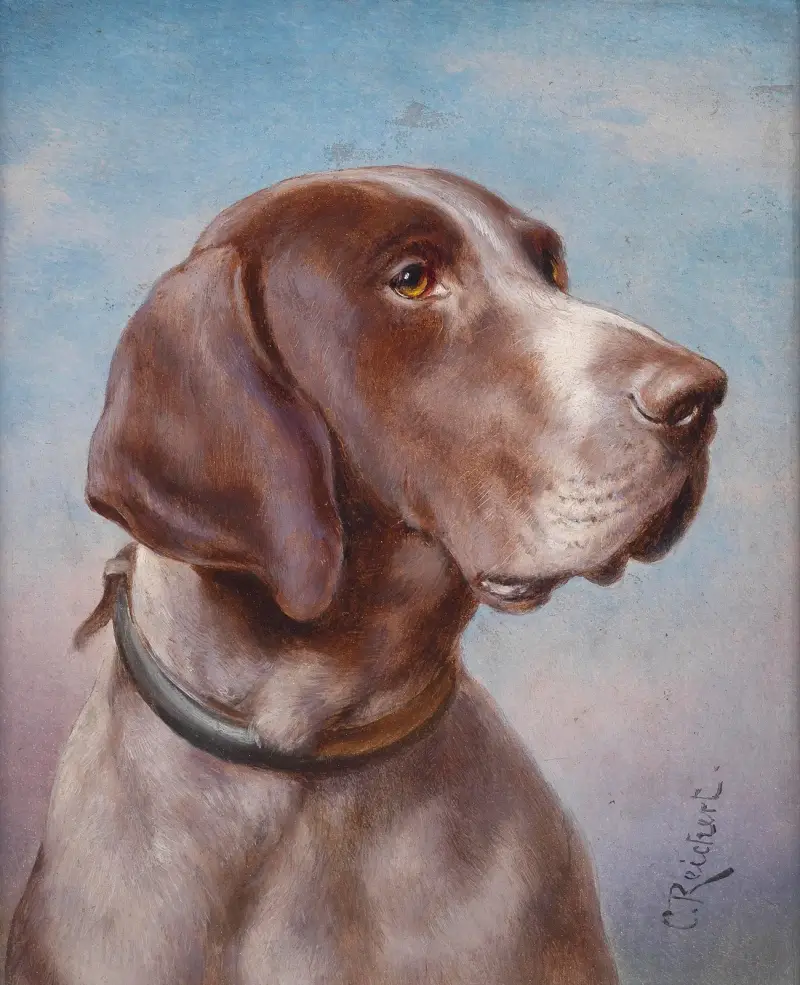 Hundeporträt von Carl Reichert