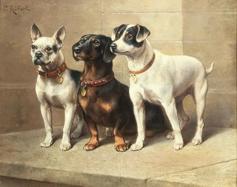 Tre vaksamma hundar av Carl Reichert