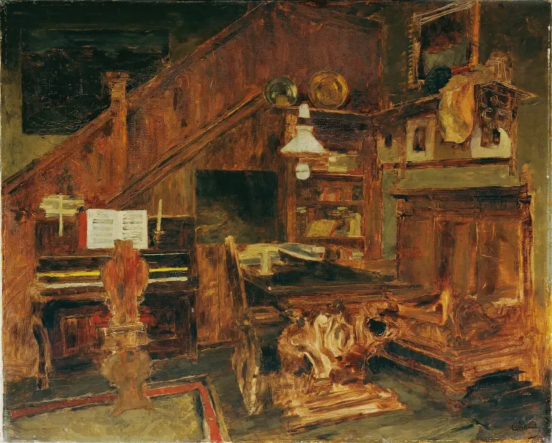 Atelier des Künstlers in Venedig av Carl Schuch