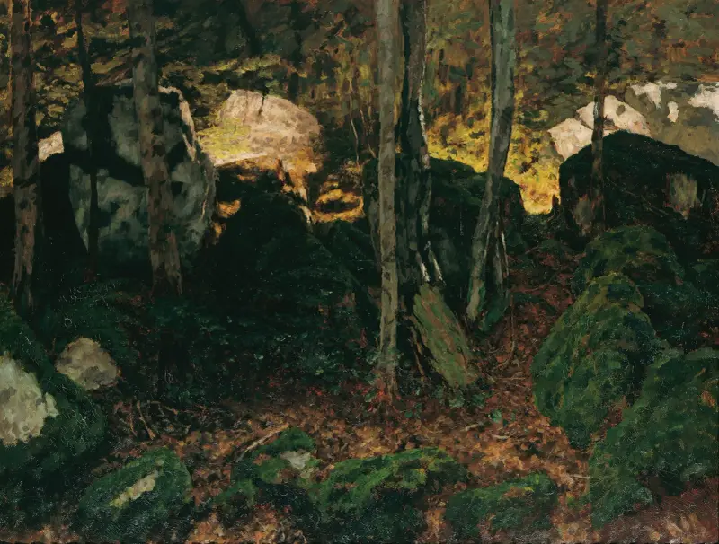 Waldinneres bei Saut du Doubs av Carl Schuch