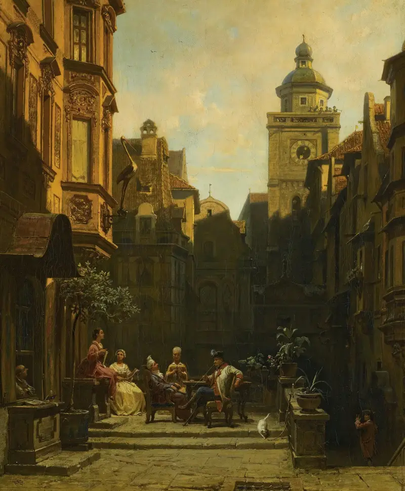 Die Plauderstunde von Carl Spitzweg