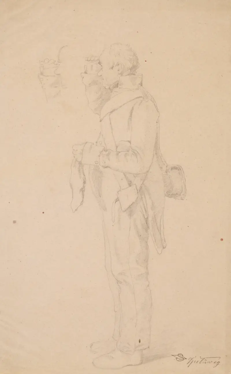 Soldat som blickar ut i fjärran av Carl Spitzweg