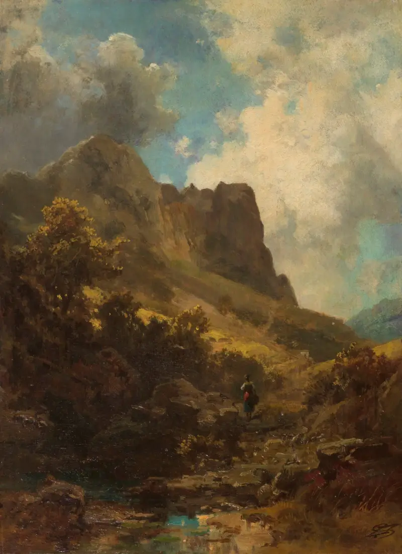 Wąwóz górski z pasterką, Carl Spitzweg