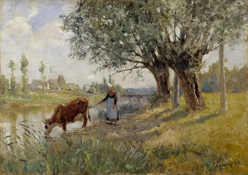 Countryside near Grez-sur-Loing av Carl Trägårdh
