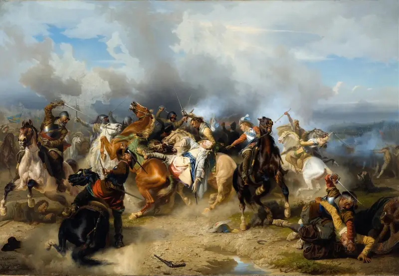 Gustav II Adolfs död vid Lützen av Carl Wahlbom