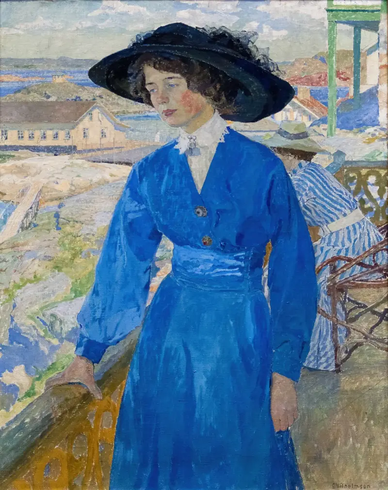 Flicka i blått, 1910 av Carl Wilhelmson