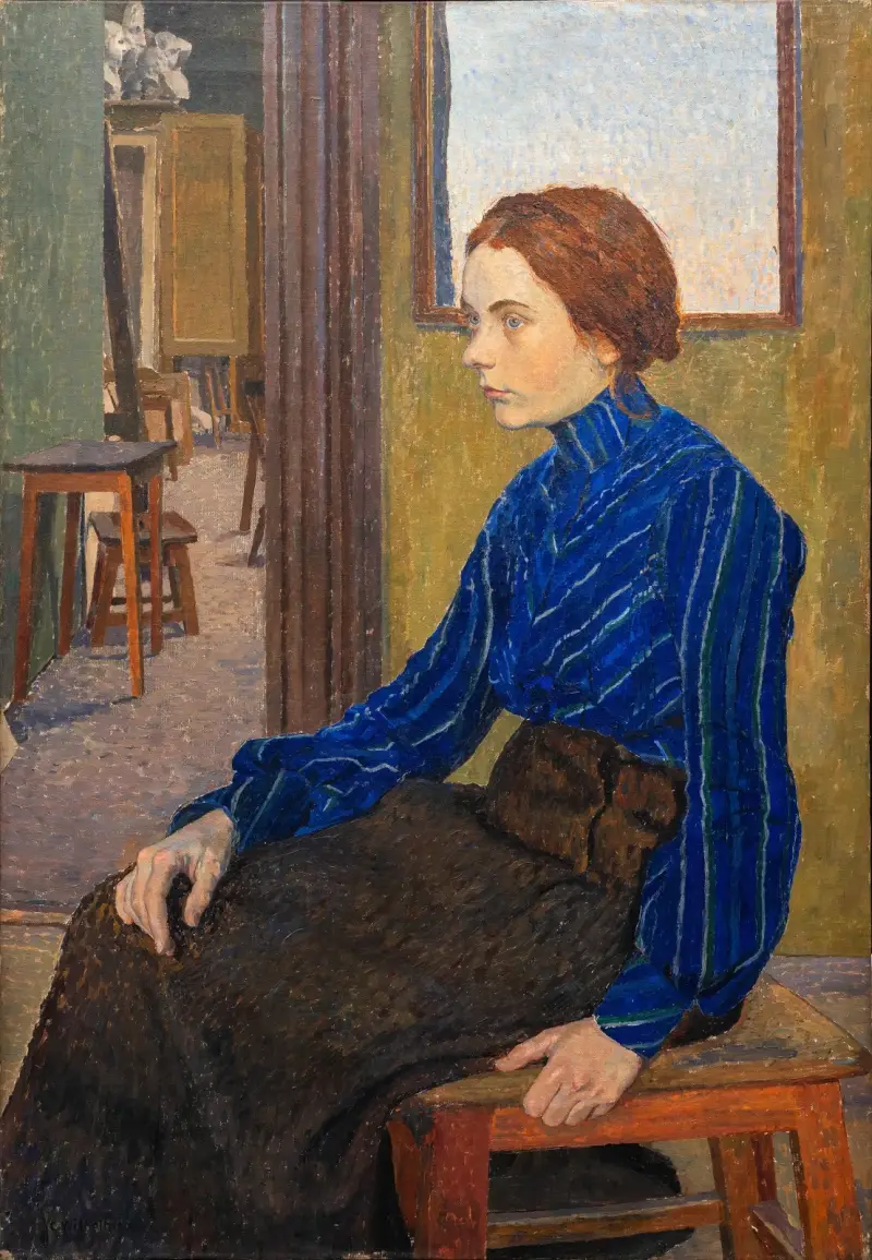Girl in Blue, 1904 av Carl Wilhelmson
