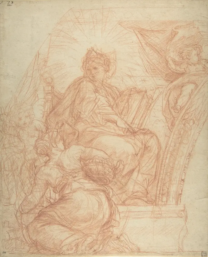 Sitzende allegorische Figur der göttlichen Weisheit von Carlo Maratti