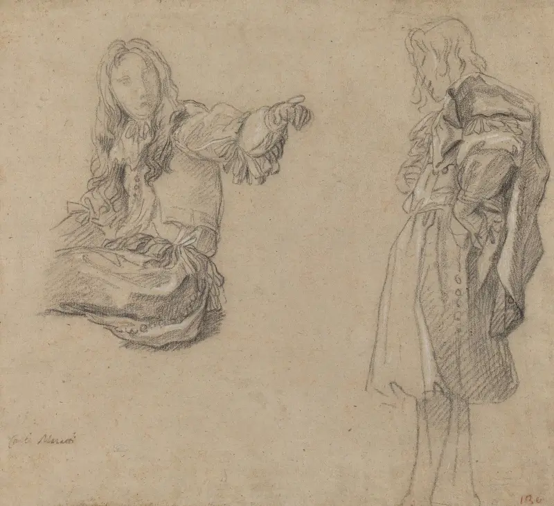 Two Men in Elaborate Costumes av Carlo Maratti