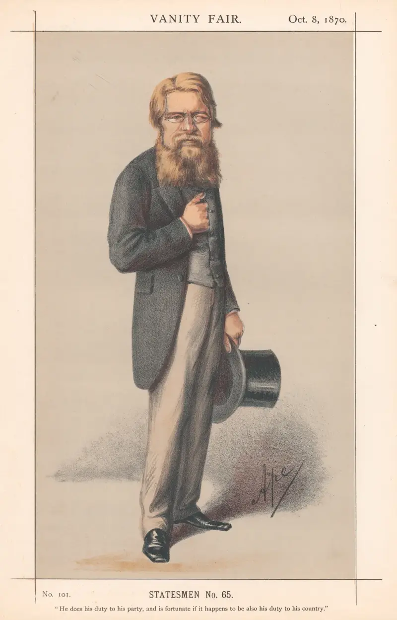 Chancellors of Exchequer. Statesmen No.65 ‘He does his duty of his party…..’. Nothcote. 8 October 1870 av Carlo Pellegrini
