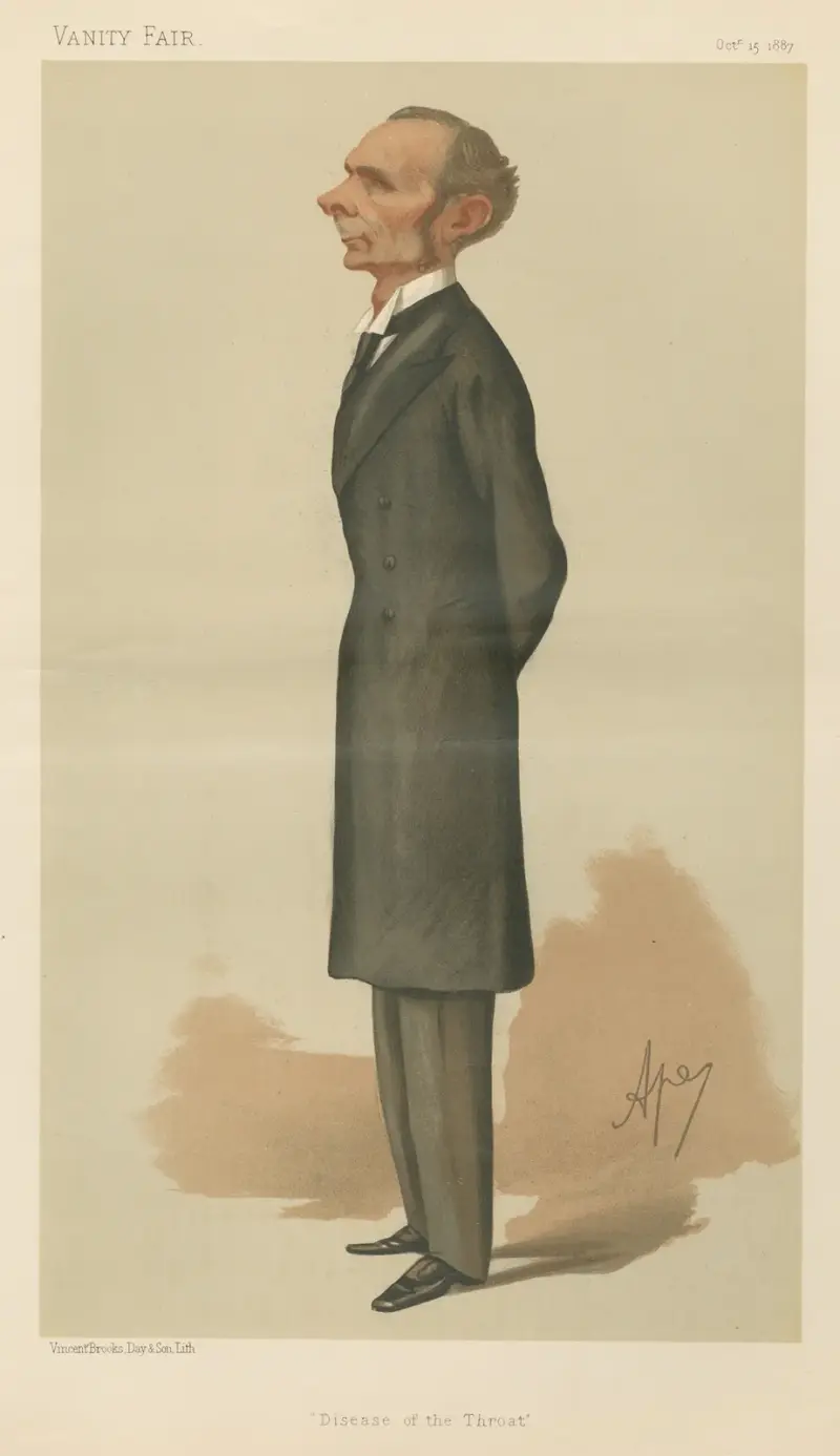 Ärzte und Wissenschaftler. „Krankheit des Halses“. Sir Mosell MacKenzie. 15. Oktober 1887 von Carlo Pellegrini
