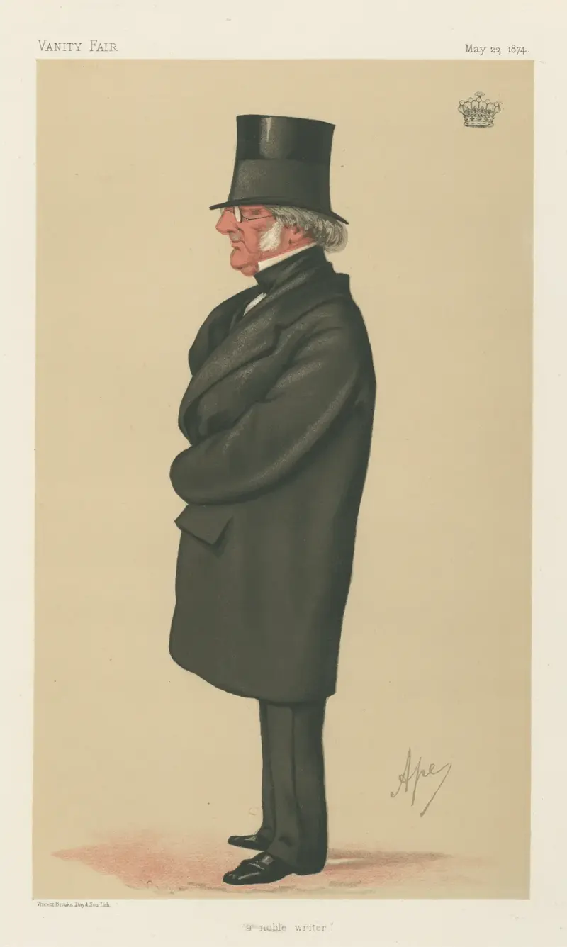 Literary; ‘A Noble Writer’, Philip-Henry Stanhope, May 23, 1874 av Carlo Pellegrini