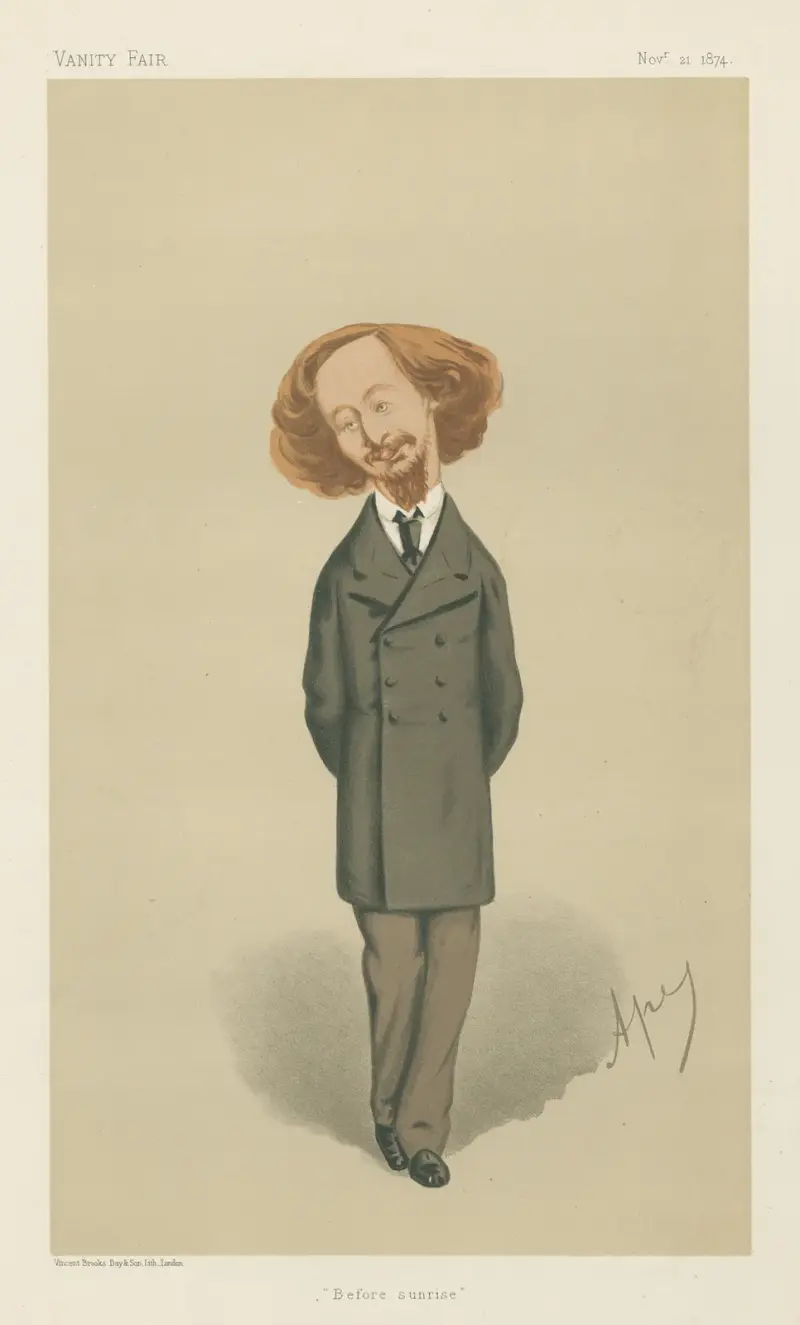 Literary; ‘Before Sunrise’, Algernon Charles Swinburne, November 21, 1874 av Carlo Pellegrini