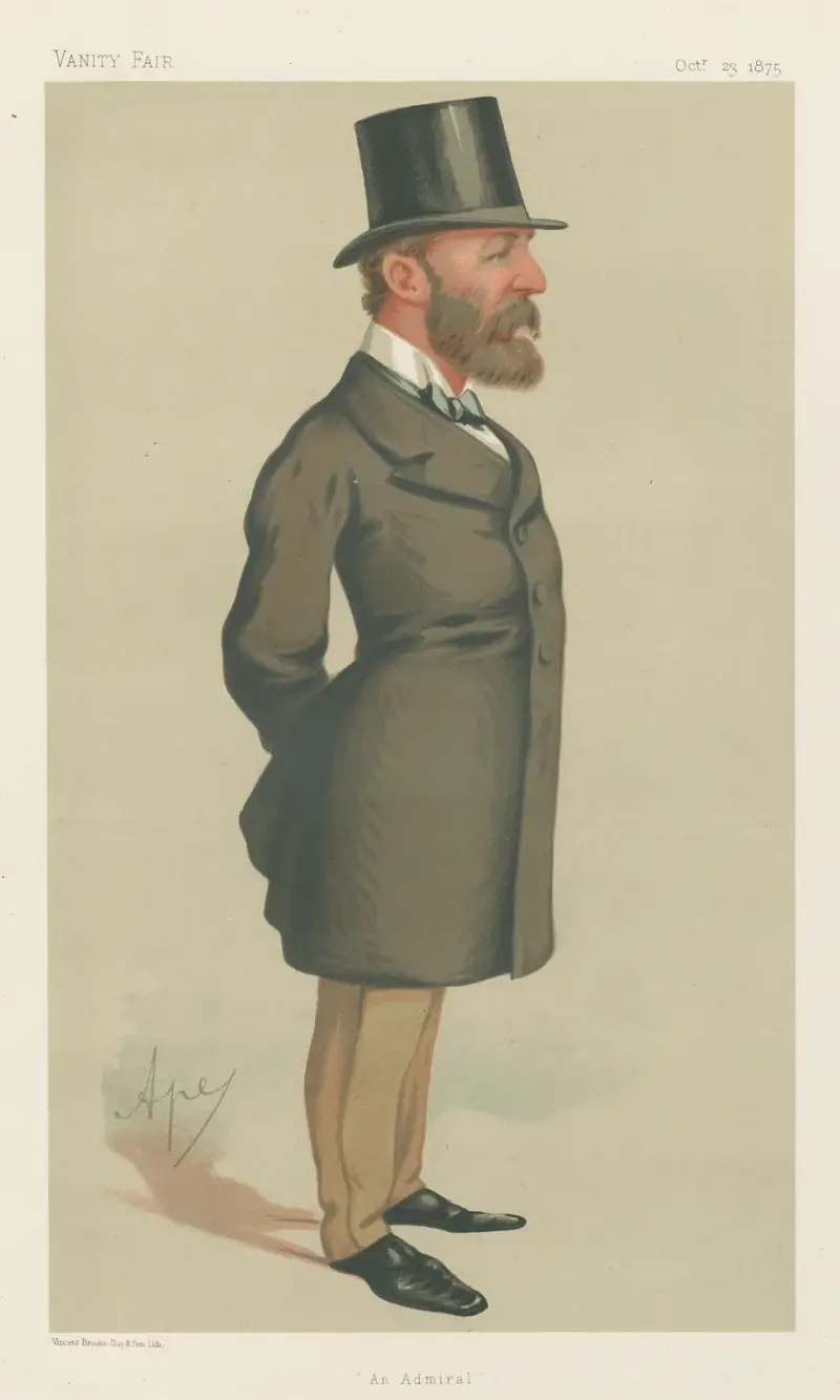 Militärt och marinen; 'En amiral', amiral Lord John Hay, 23 oktober 1875 av Carlo Pellegrini