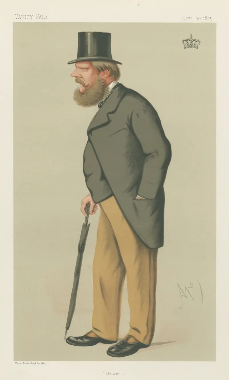 Militär och flotta; 'Guards', prins Edward av Saxe-Weimar, 30 oktober 1875 av Carlo Pellegrini