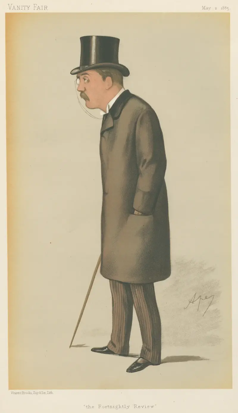 Newspapermen; ‘The Fortnightly Review’, T.H.S. Escott, May 2, 1885 av Carlo Pellegrini