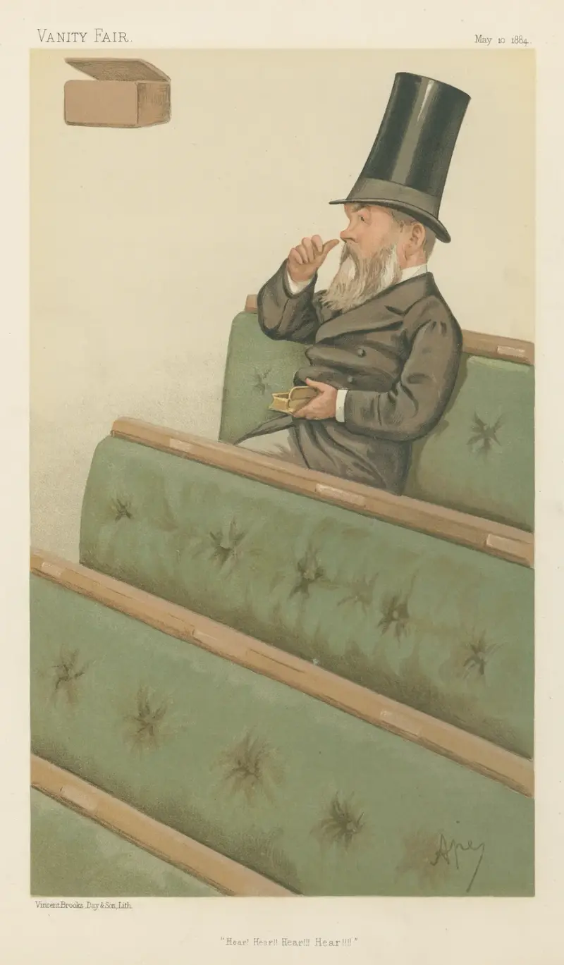 Politicians – ‘Hear! Hear! Hear! Hear!!!!’ Mr. Charles Nicholas Warton. 10 May 1884 av Carlo Pellegrini