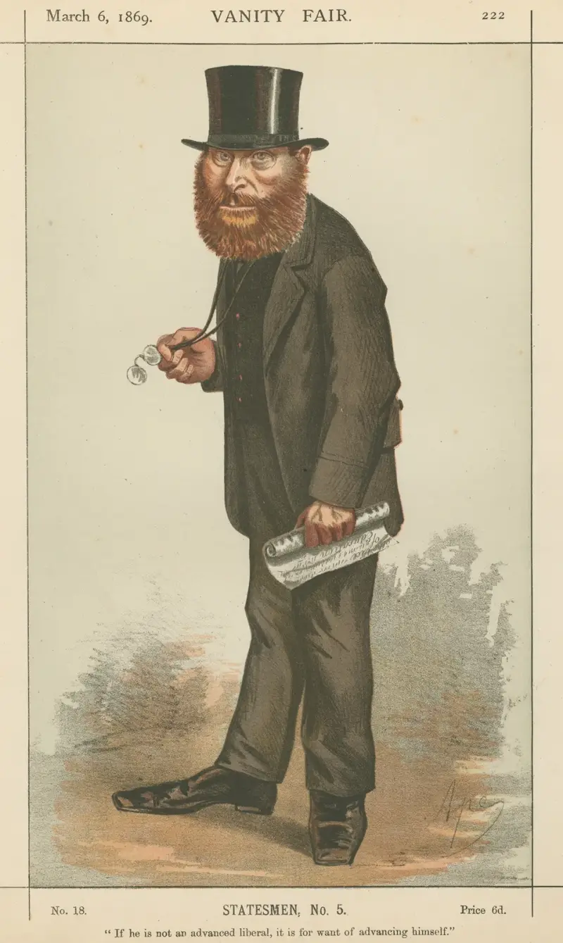 Politicians – ‘If he is not an advanced liberal, it is for want of advancing himself’. Rt. Hon. W.E. Forster. March 6, 1869 av Carlo Pellegrini