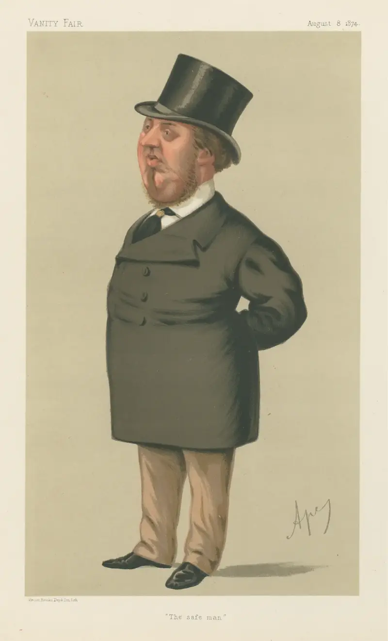 Politicians – ‘The safe man’. The Rt. Hon. George Schlater- Booth. 8 August 1874 av Carlo Pellegrini