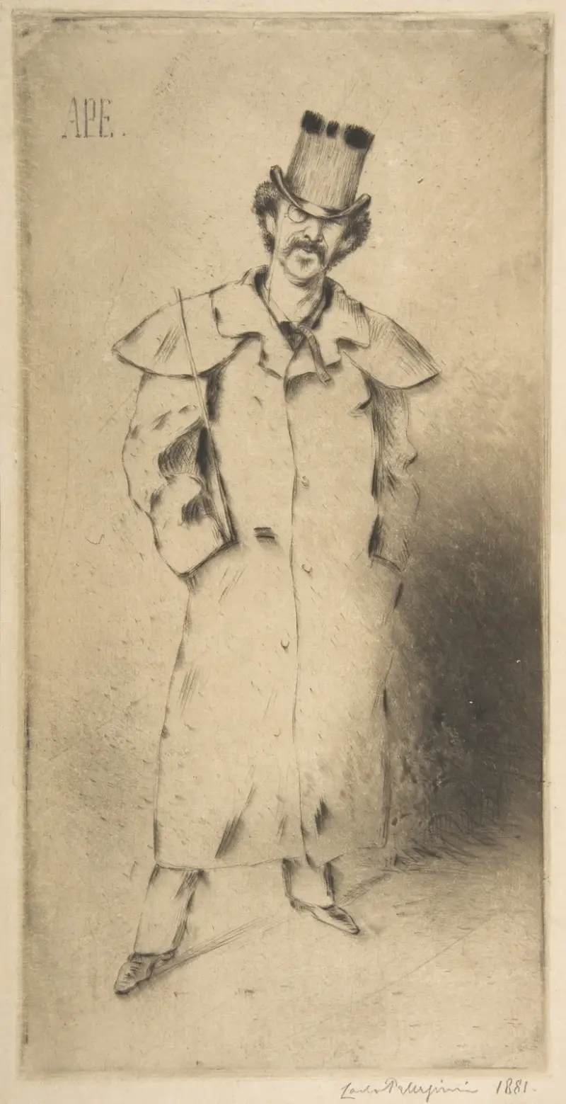 Porträtt av Whistler av Carlo Pellegrini