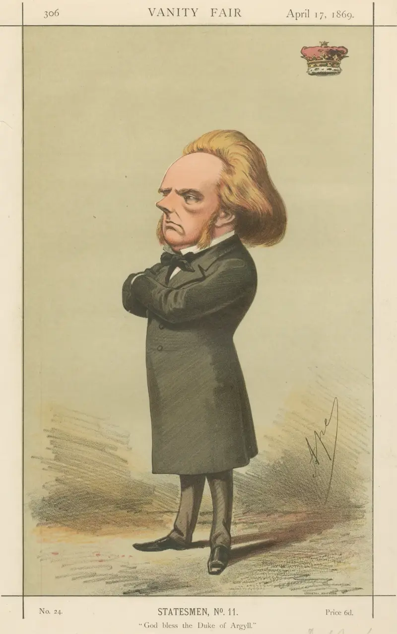 Dostojność; „God Bless the Duke of Argyll”, książę Argyll, 17 kwietnia 1869, Carlo Pellegrini
