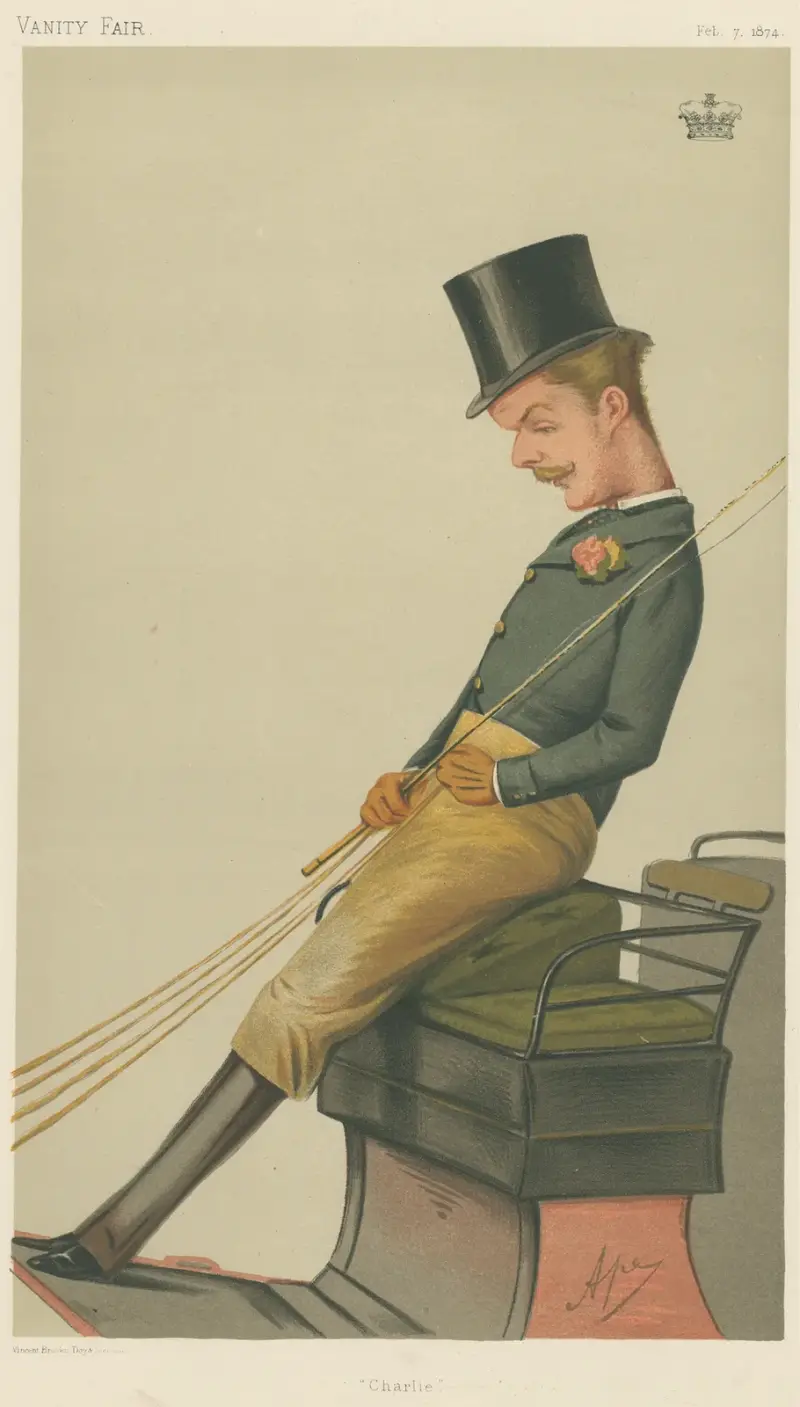 Sports, Miscellaneous; Carriages; ‘Charlie’, Lord Carrington, February 7, 1874 av Carlo Pellegrini