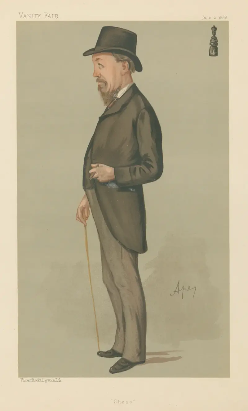 Sports, Miscellaneous, Chess; ‘Chess’, Mr. J. H. Blackburne, June 2, 1888 av Carlo Pellegrini